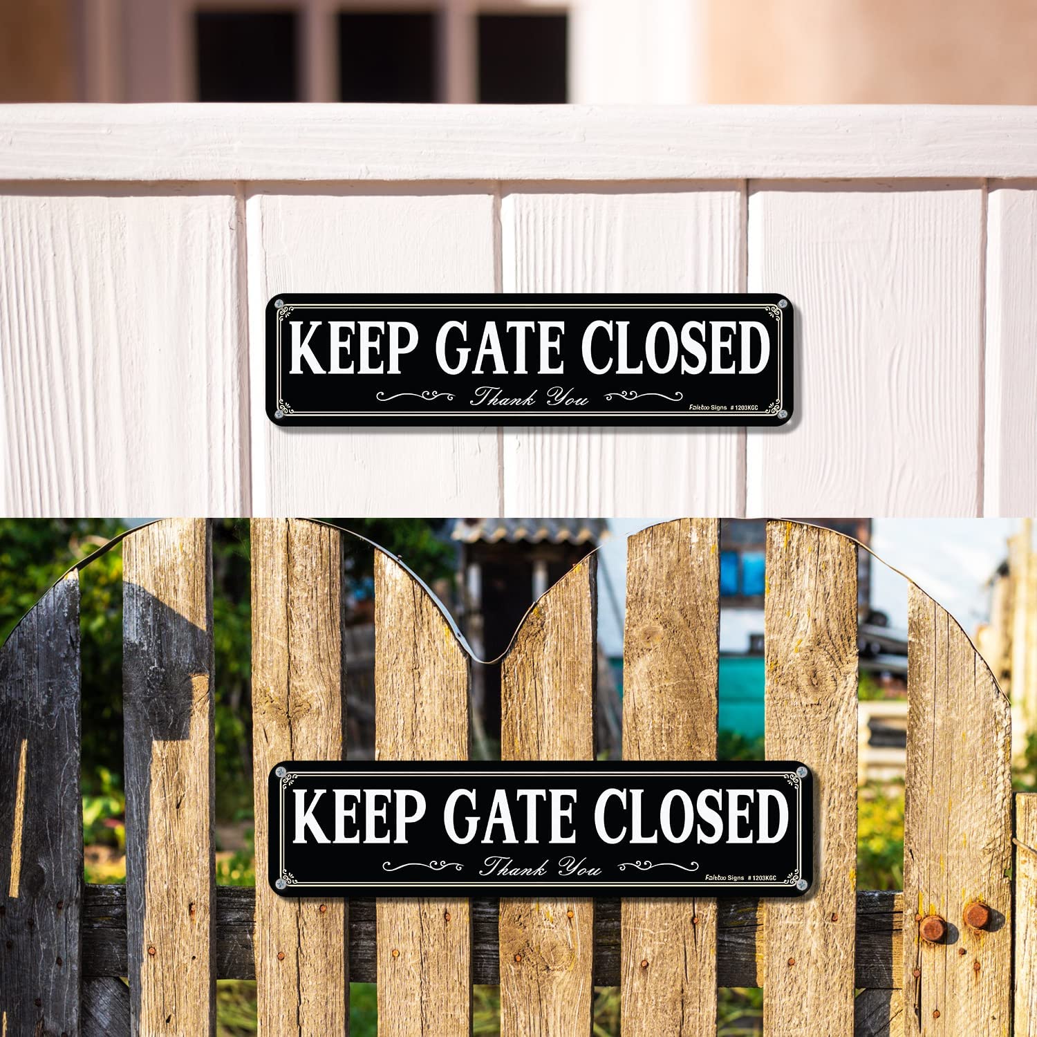 Please Keep This Gate Closed All Times Sign, 2-Pack 10 x 7 Inch Reflective Rust Free Aluminum, UV Protected, Weather/Fade Resistant, Easy to Install and Read, Indoor/ Outdoors Use