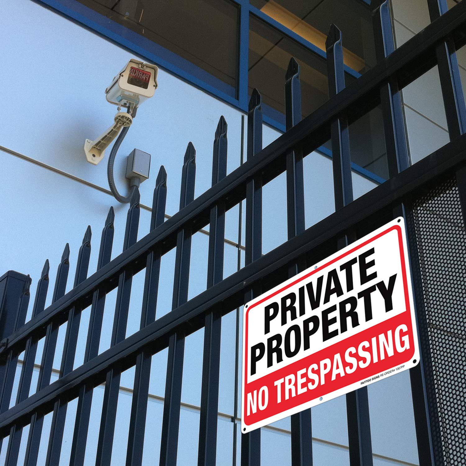 Private Property No Trespassing Metal Sign (4 Pack), 10 x 7 Inches Rust Free .040 Aluminum Sign – Reflective – Weatherproof - Easy to Mount - Indoor / Outdoor Use