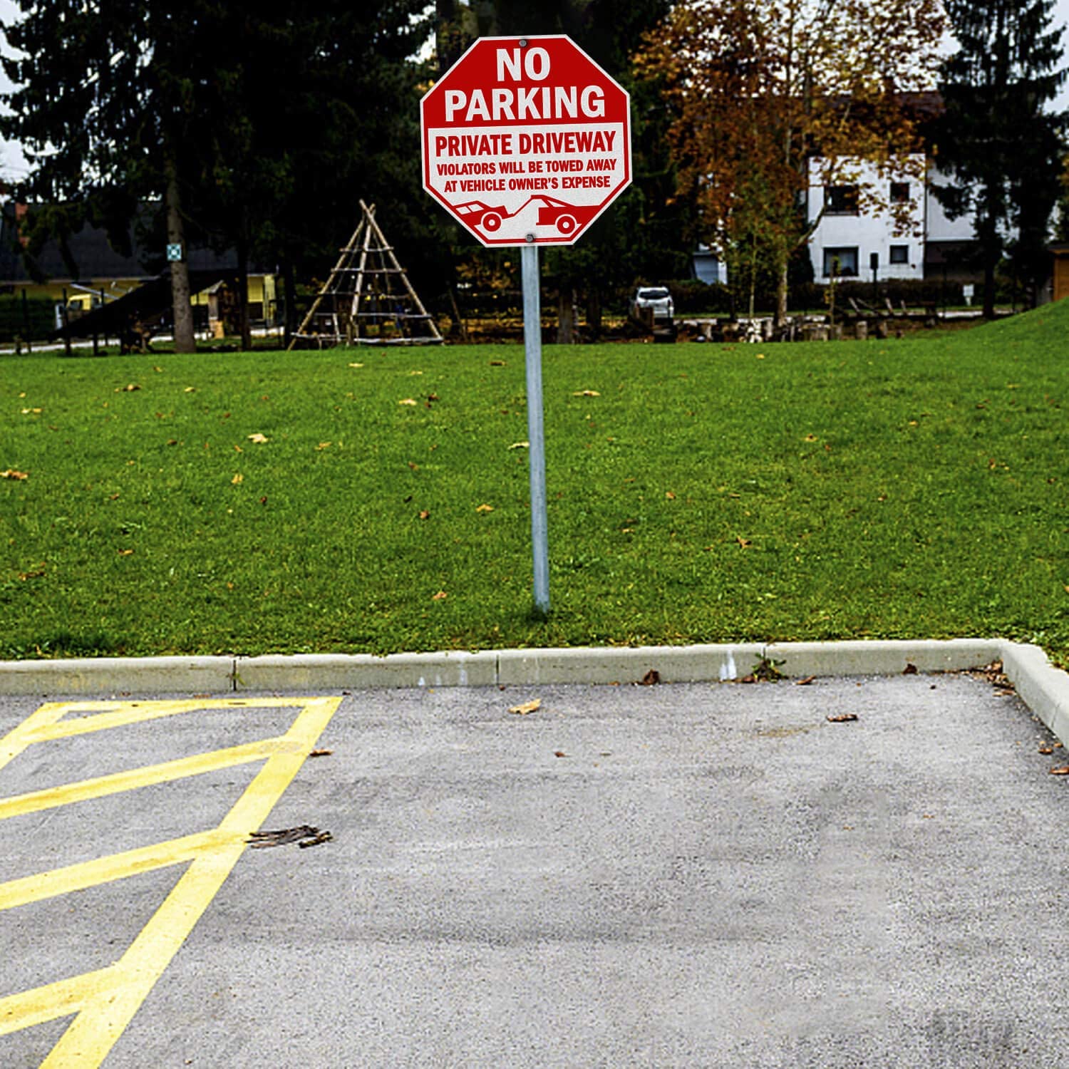 No Parking Sign, Private Driveway Sign Violators Will Be Towed Away at Vehicle Owner's Expense Sign, 12 x 12 Reflective Rust Free Aluminum, Weather Resistant, Durable Ink, Easy to Mount