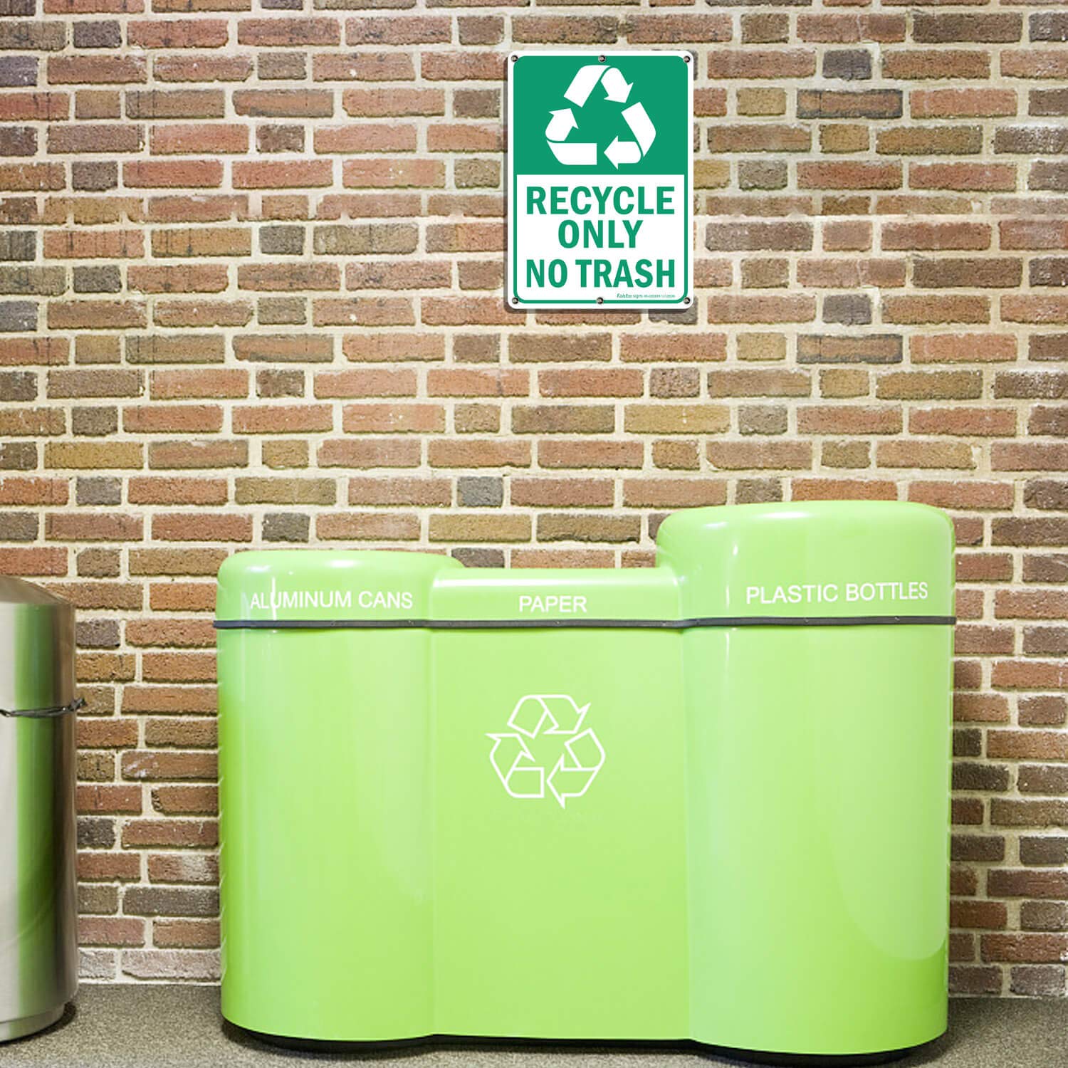 Recycle Only No Trash Sign, Recycling Sign, 2 Pack, 10" x 7" Rust Free .40 Aluminum, UV Protected, Weather Resistant, Waterproof, Durable Ink，Easy to Mount, Indoor/Outdoor Use