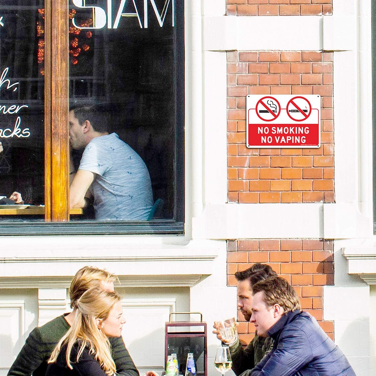 Faittoo No Smoking Sign, 2-Pack 10 x 7 Inch Reflective Rust Free Alumi