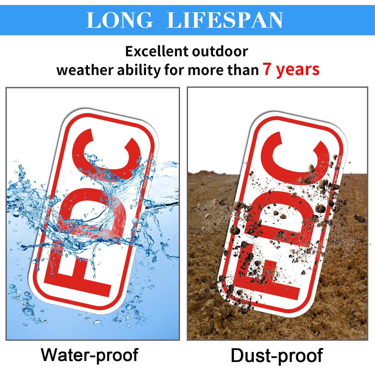 FDC Sign, Fire Department Connection Sign, 2 Pack, 12" x 6" .40 Rust Free Aluminum, UV Protected, Weather Resistant, Waterproof, Durable Ink，Easy to Mount