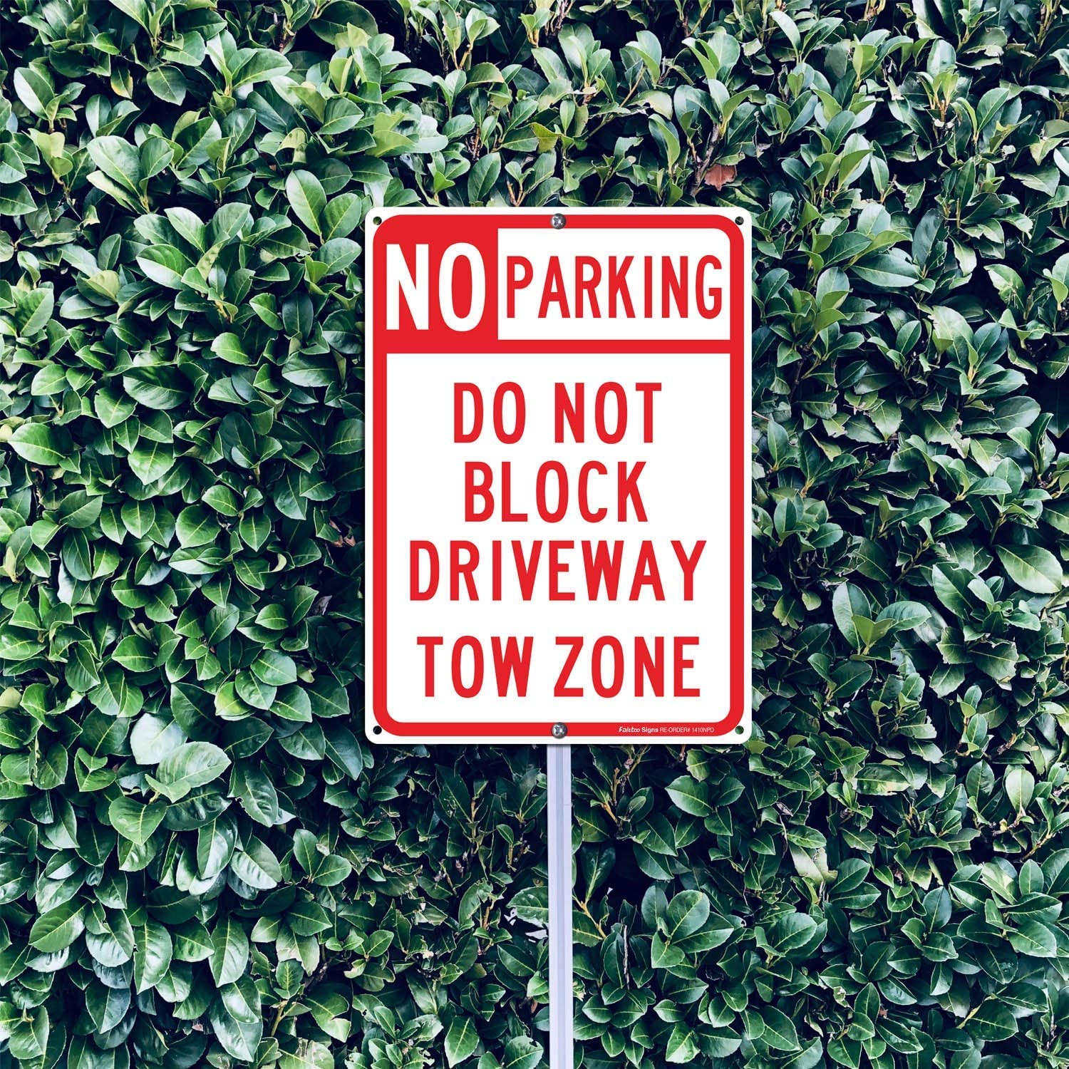 (2 Pack) No Parking Sign, Do Not Block Driveway Sign, Tow Zone, Reflective .40 Rust Free Aluminum 14 x 10 Inches, UV Protected, Weather Resistant, Waterproof, Durable Ink, Easy to Mount