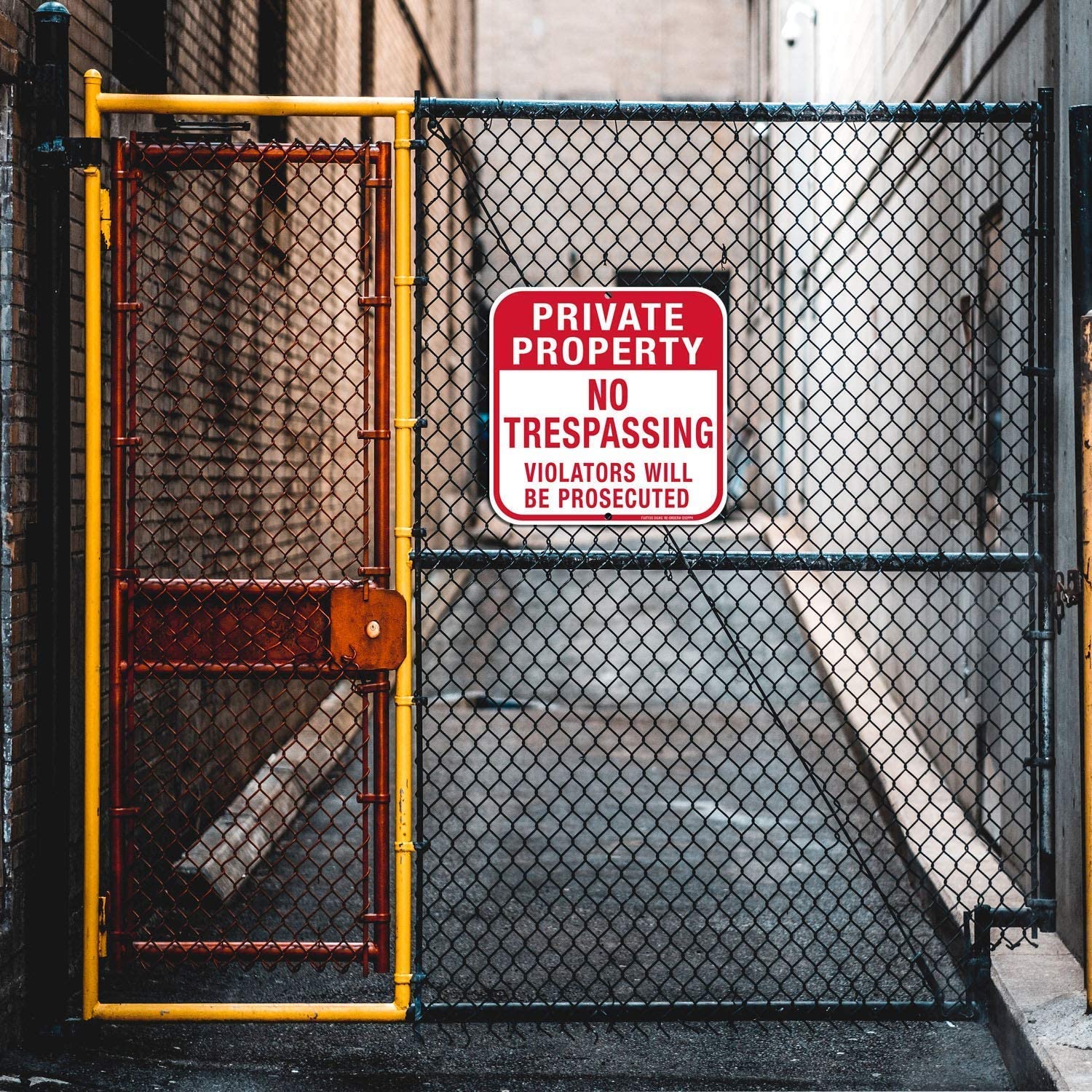 Private Property No Trespassing Sign, Violators Will Be Prosecuted Sign, 12 x 12 Inches Square, .040 Rust Free Aluminum, UV Protected and Waterproof, Weather Resistant, Durable Ink, Easy to Mount