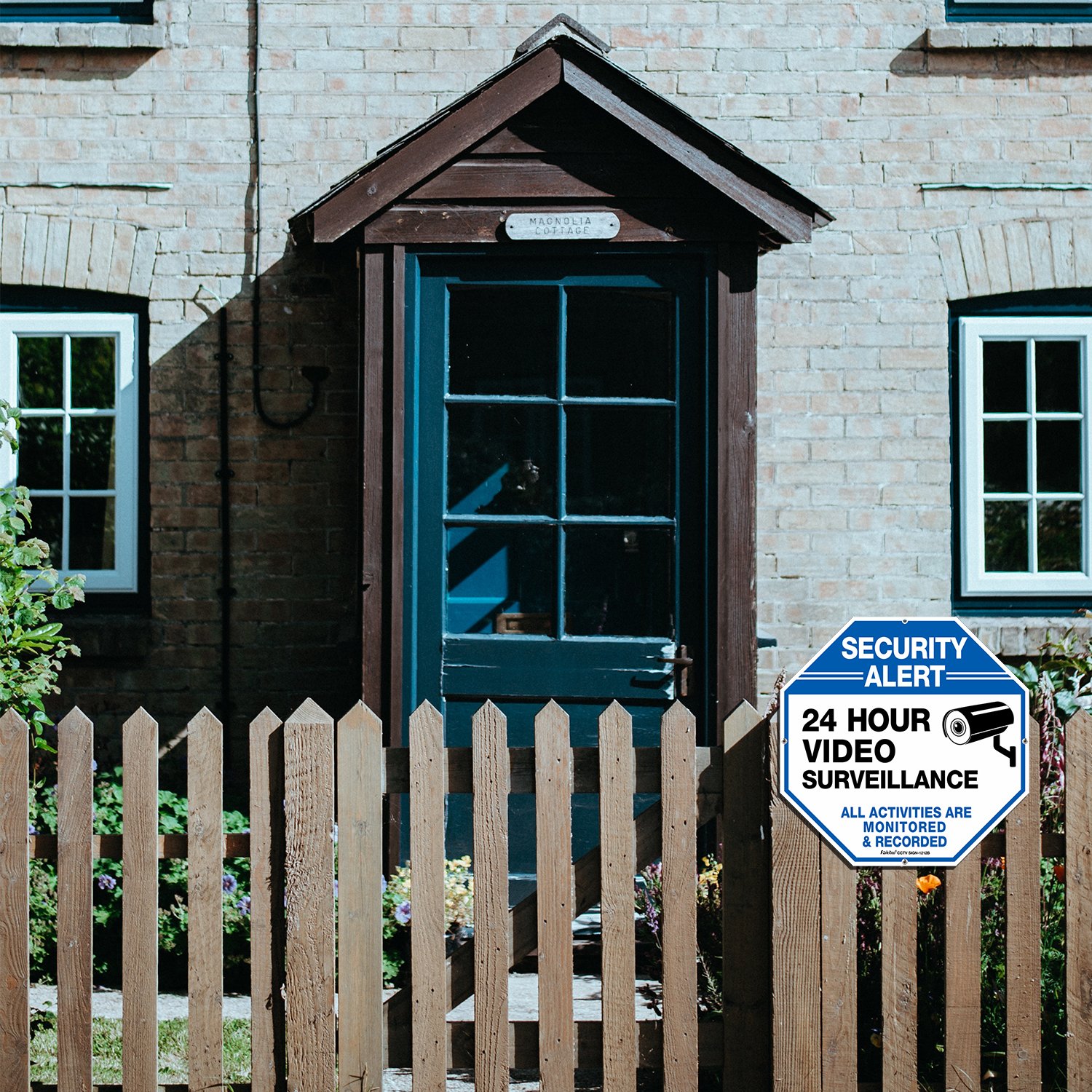 Video Surveillance Sign,Security Camera Sign, 12x12 Security Alert 24 Hour Video Surveillance Metal Sign,All Activities Are Monitored &amp; Recorded Aluminum Sign for CCTV Video Surveillance Signs Outdoor