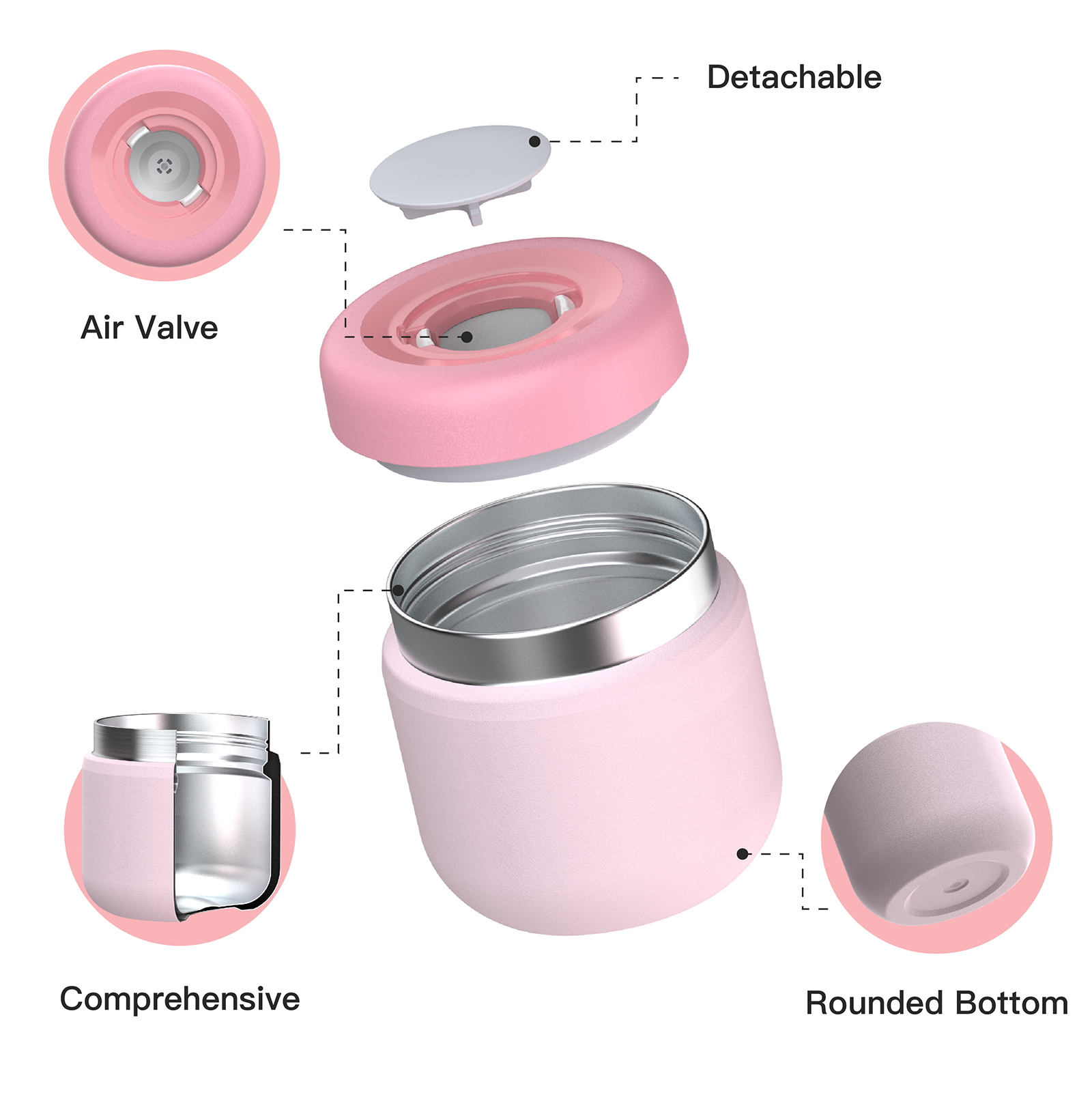 Stainless steel food jar Type A