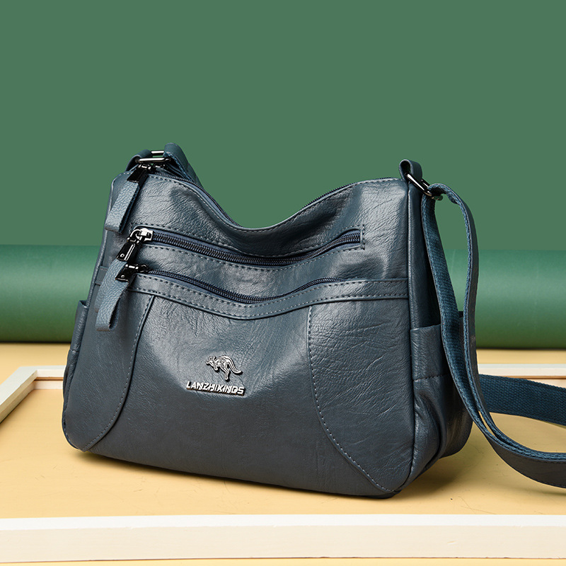 Novinka - Taška cez rameno z mäkkej teľacej kože