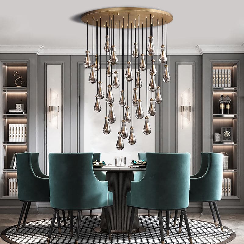 Raindrop Round Chandelier 60", Rain Chandelier