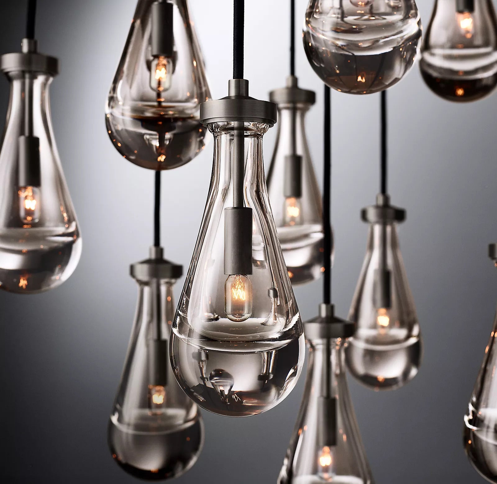 Raindrop Round Chandelier 36", Rain Chandelier