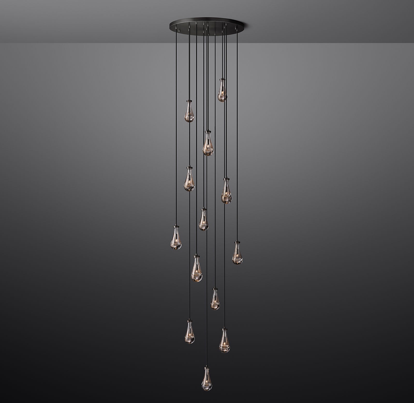Raindrop Round Chandelier 36", Rain Chandelier