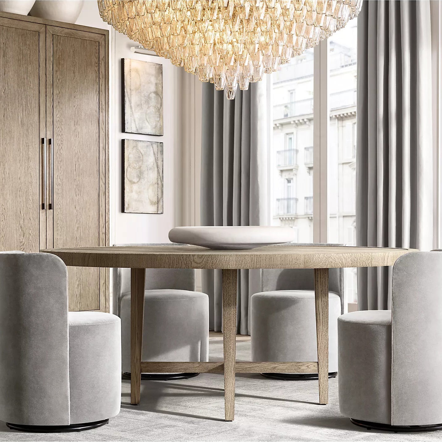 Chiara Glass Tiered Round Chandelier 61"