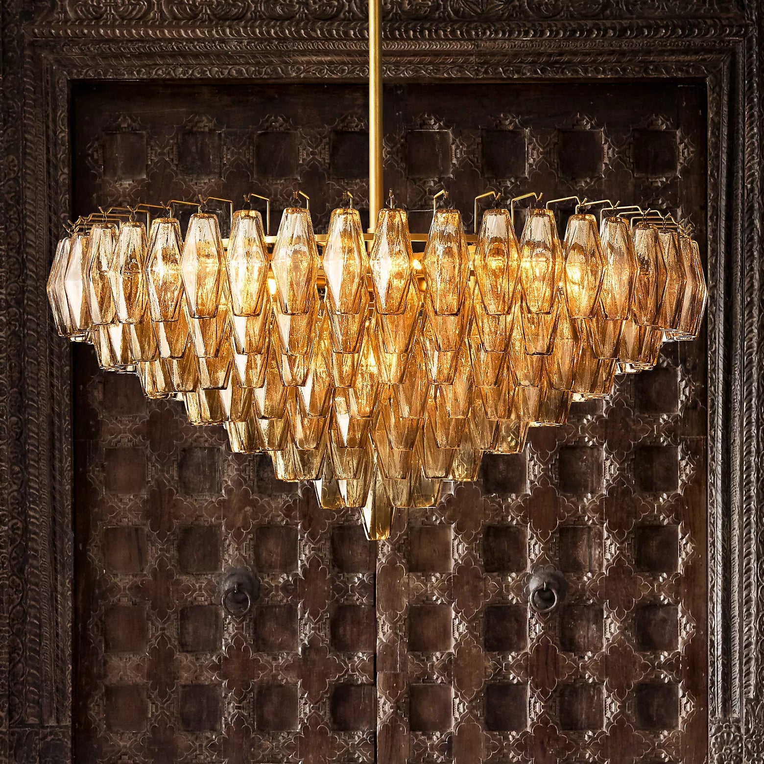 Chiara Glass Tiered Round Chandelier 61"