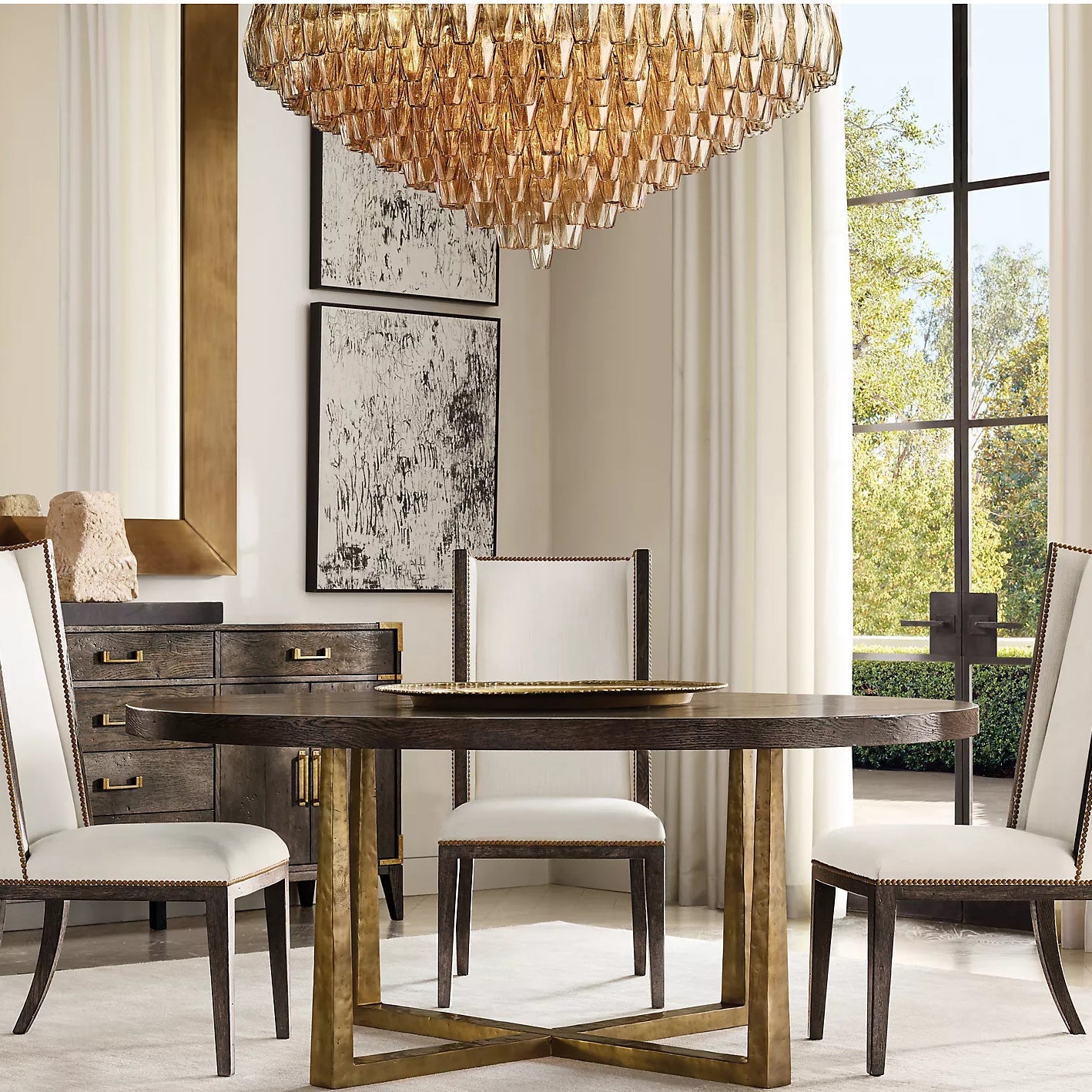 Chiara Glass Tiered Round Chandelier 47"