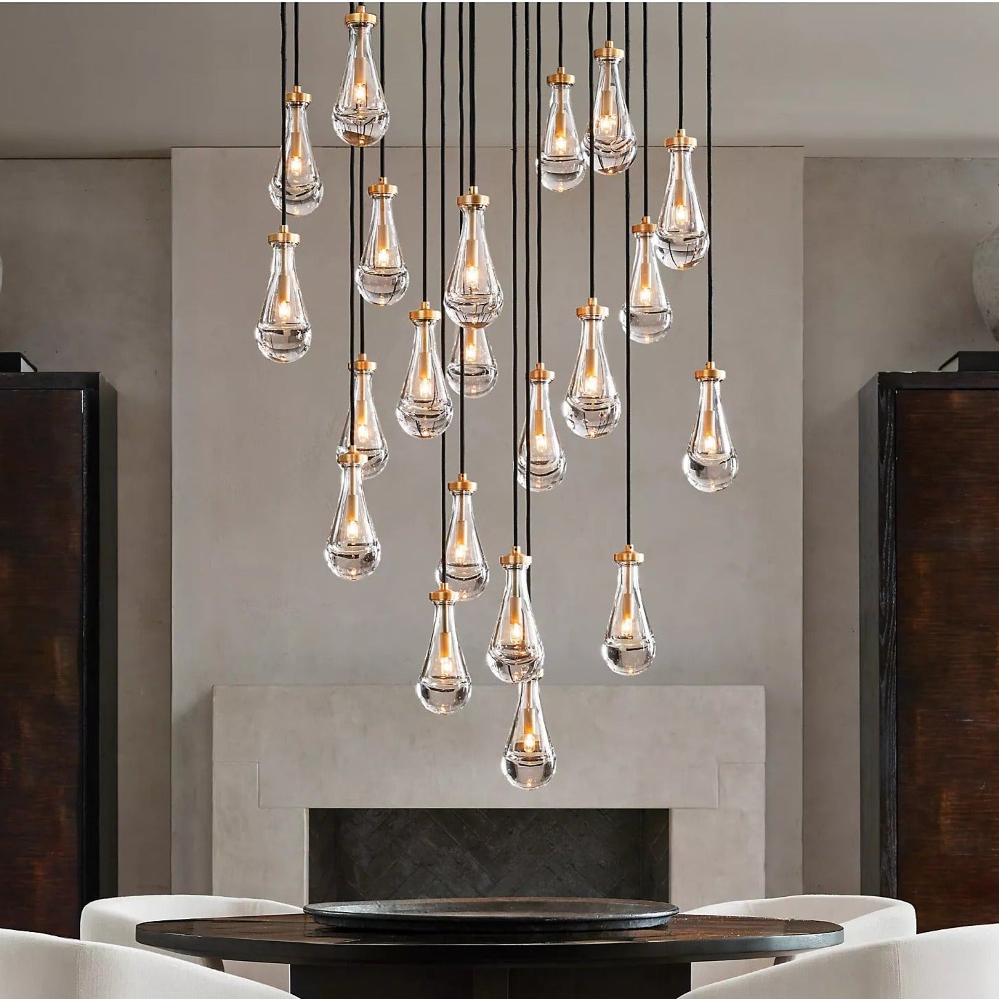 Raindrop Round Chandelier 60", Rain Chandelier