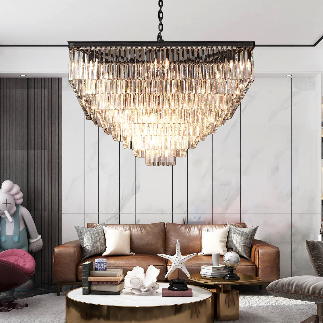 Odeon Square Chandelier 47" 7-Tier