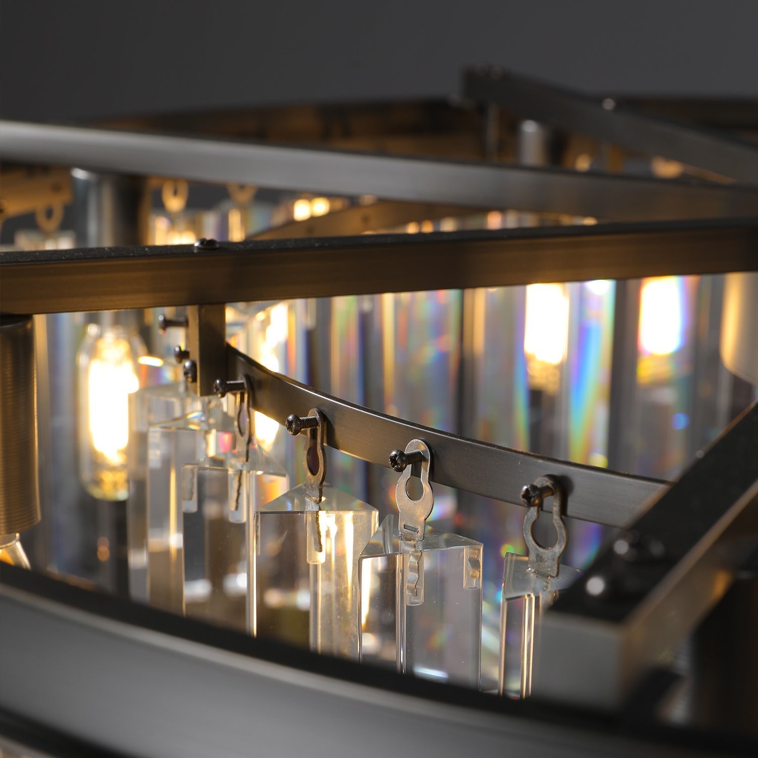 Rhys Round Chandelier 32" ,Crystal Prism