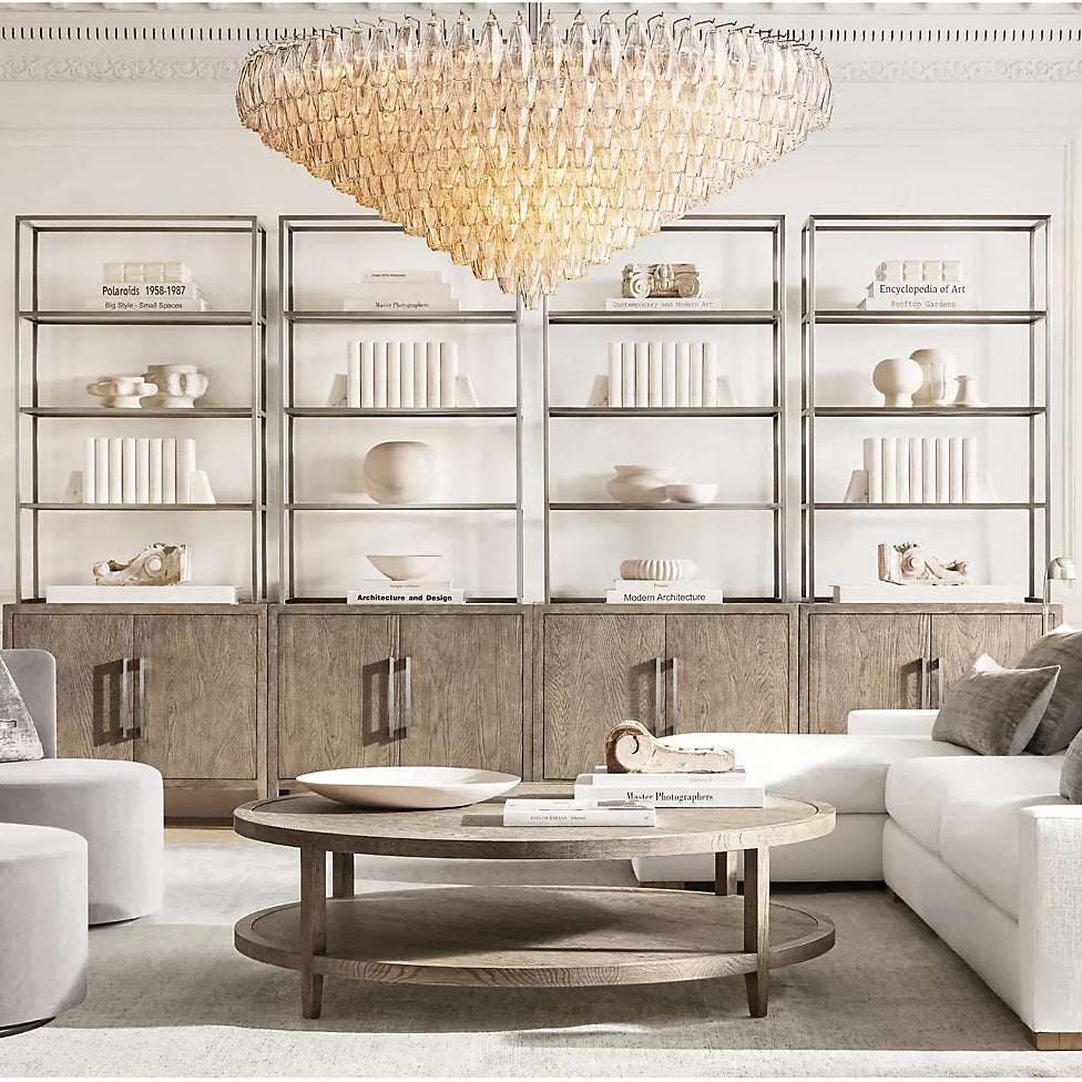 Chiara Glass Tiered Round Chandelier 61"