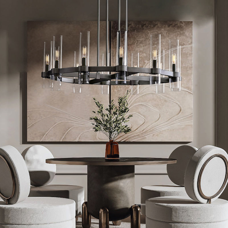 Ravelle Round Chandelier For Art Blown Glass 48"