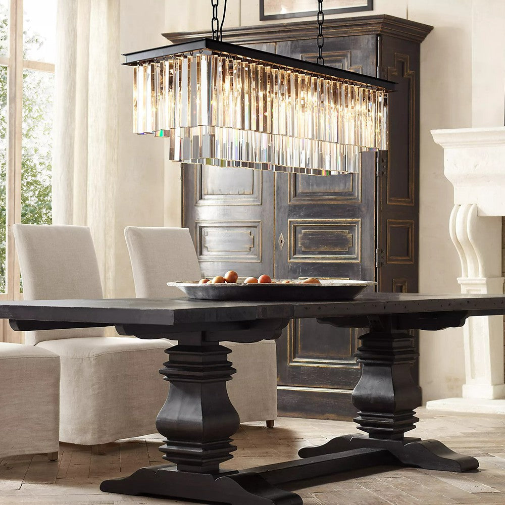 Odeon Rectangle Chandelier 59",2-Tier