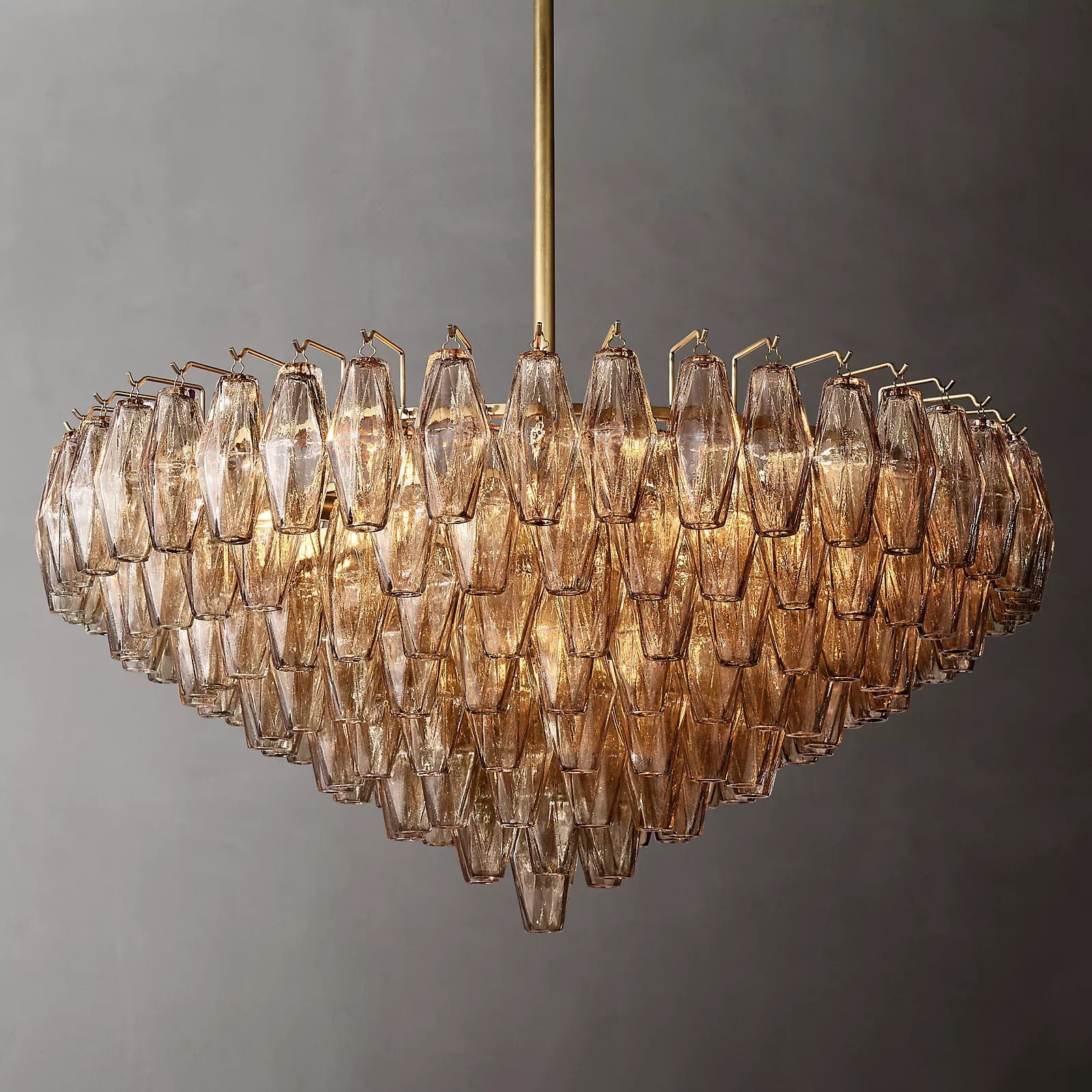 Chiara Glass Tiered Round Chandelier 37"