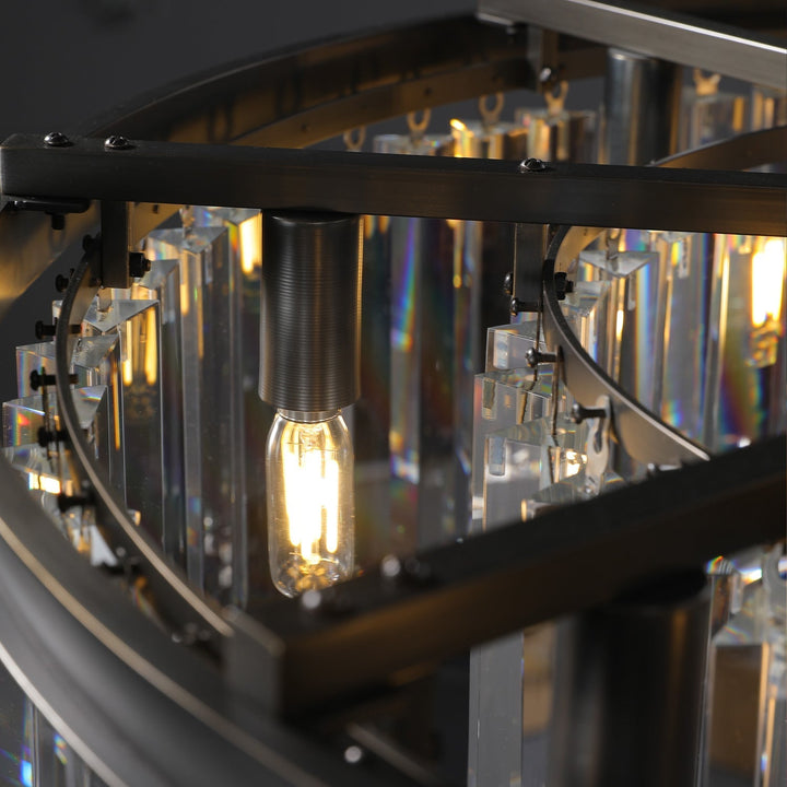 Rhys Round Chandelier 43", Crystal Prism