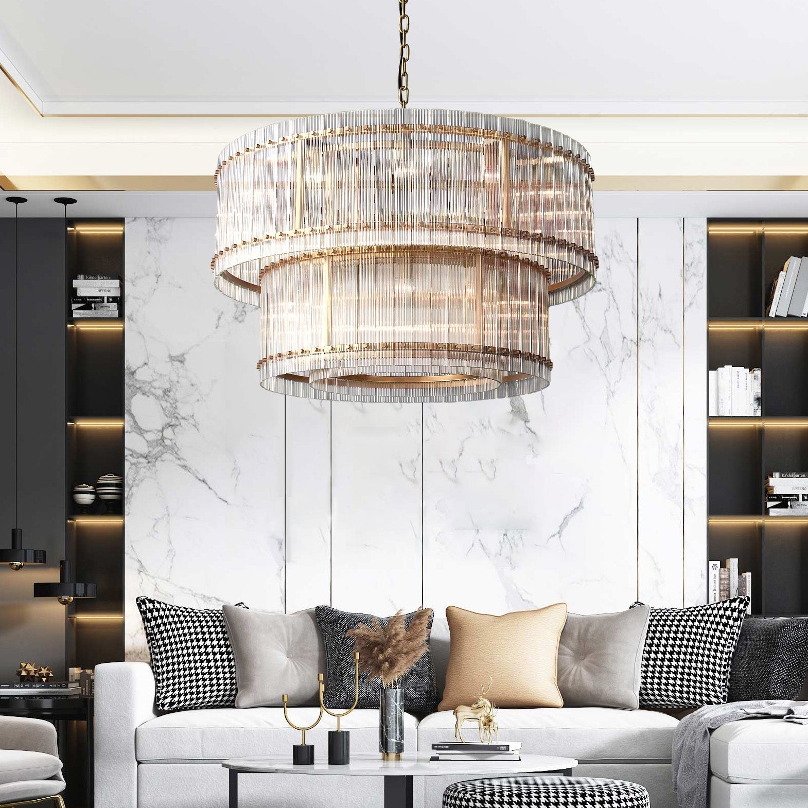 San Marco 2-Tier Round Chandelier 48"