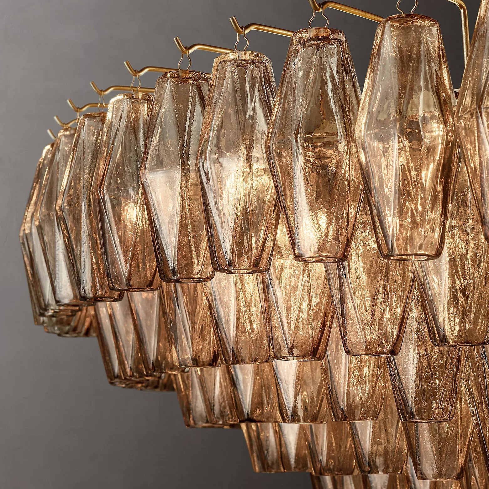 Chiara Glass Tiered Round Chandelier 61"