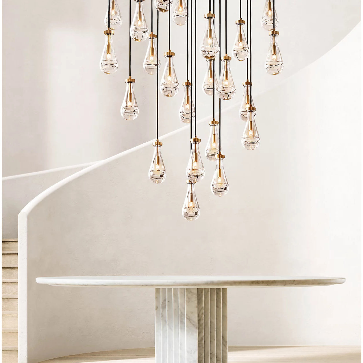 Raindrop Round Chandelier 60", Rain Chandelier