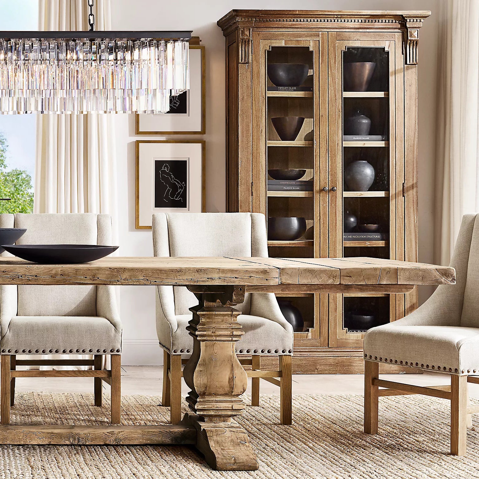 Odeon Rectangle Chandelier 40", 2-Tier