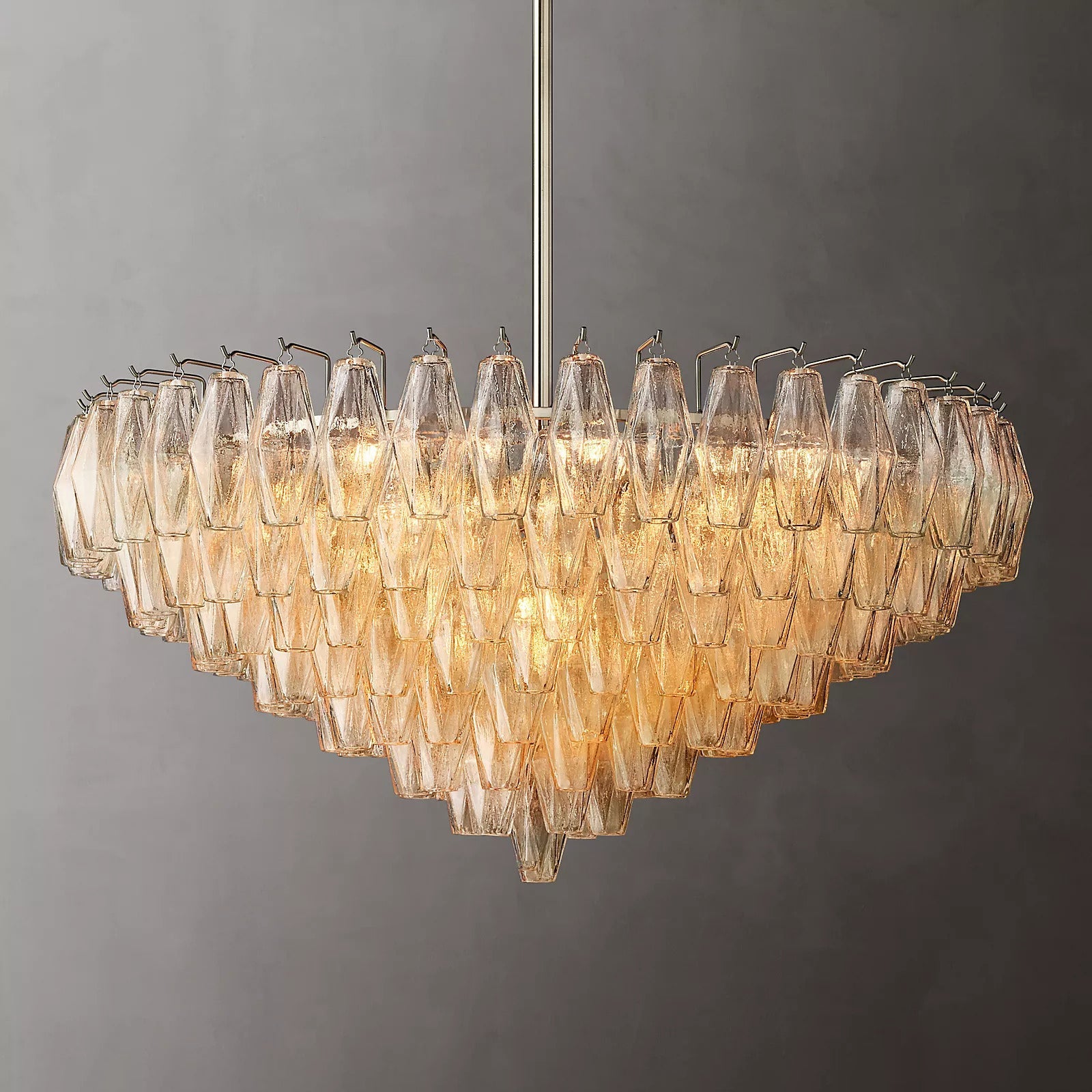 Chiara Glass Tiered Round Chandelier 37"