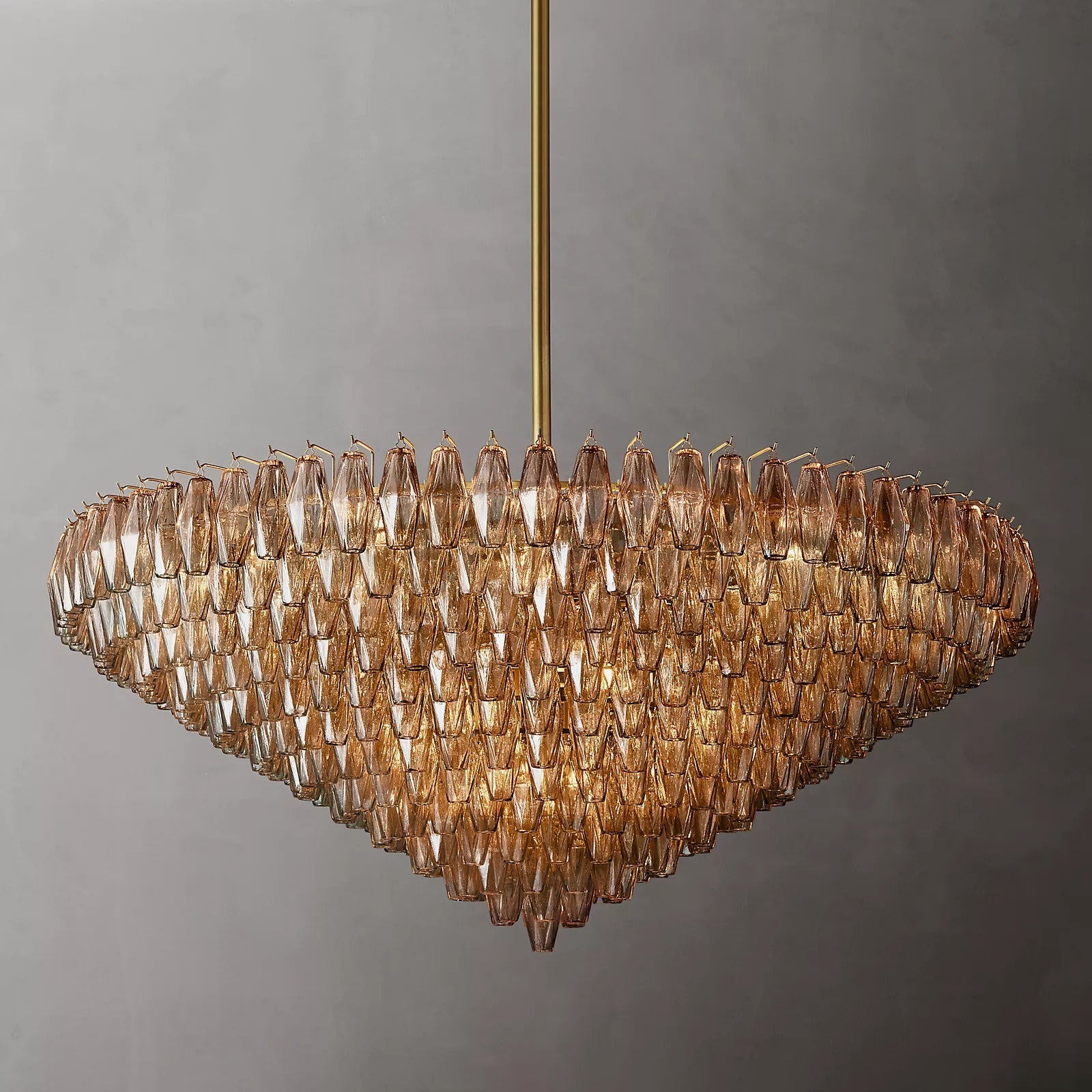Chiara Glass Tiered Round Chandelier 61"