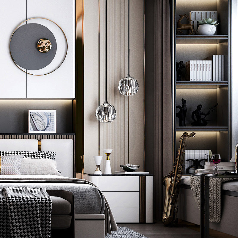 Boule Crystal Smoky Pendant Light