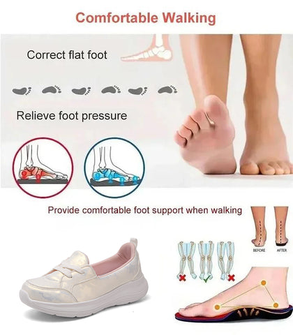 Onecomfy Orthopedic Women Shoes Breathable Slip On Arch Support Non-slip