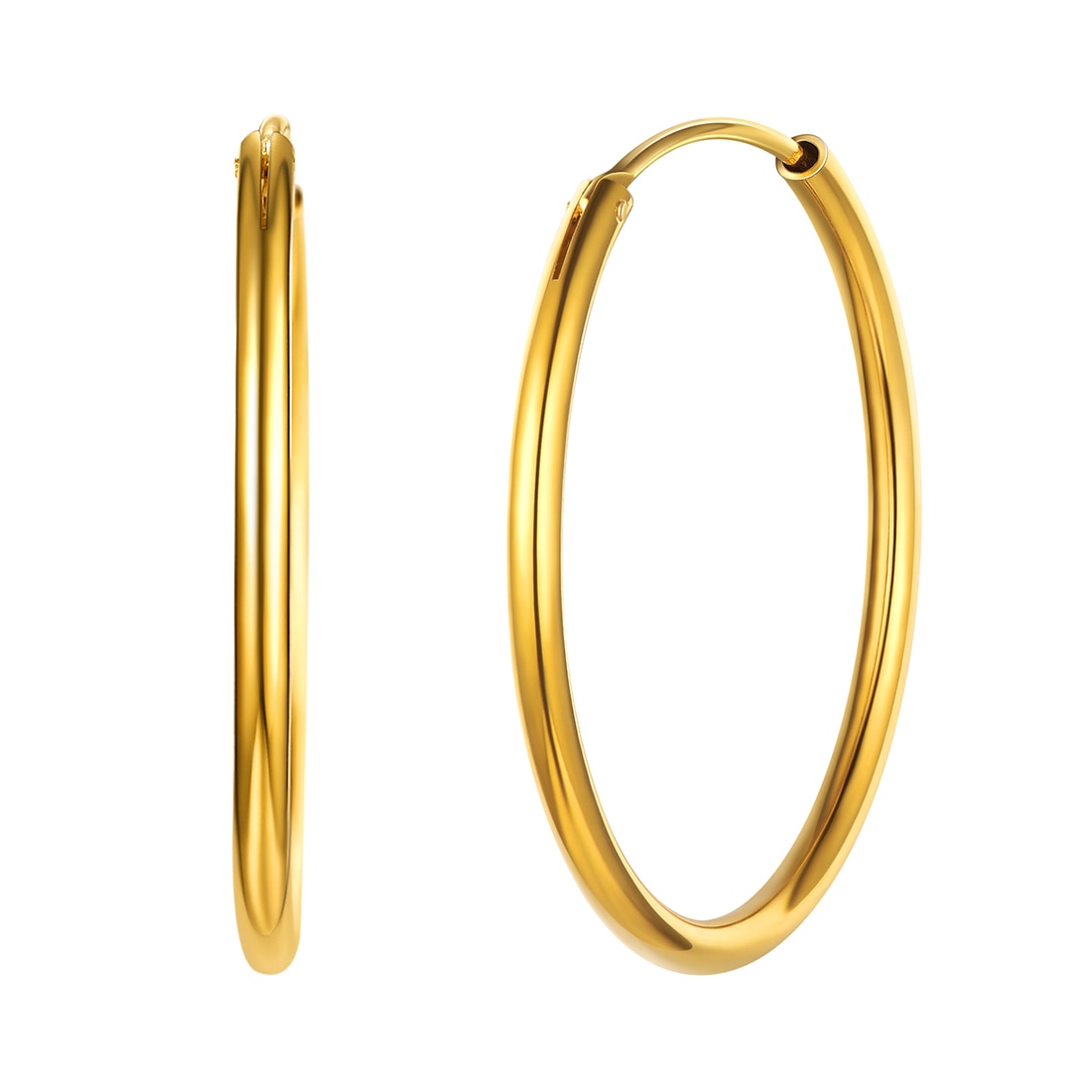 ChicSilver 925 Sterling Silver Small Hoop Earrings Circle Endless Huggie Hoops 15/20/30/50/70mm