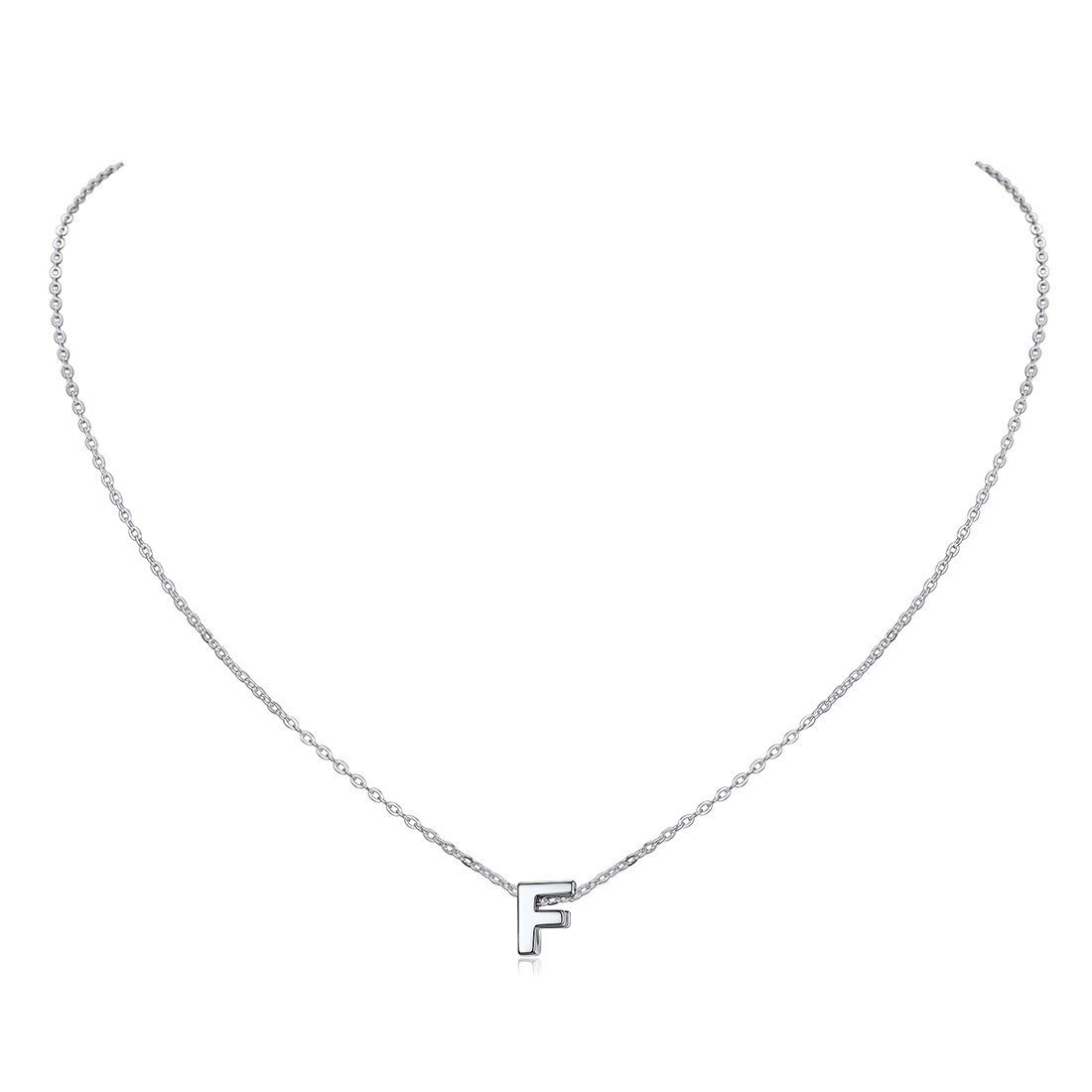 ChicSilver Letter A-Z Necklace 925 Sterling Silver Small Dainty Initial Pendant Necklace Personalized Name Necklace Tiny Alphabet Charm Necklace for Girls