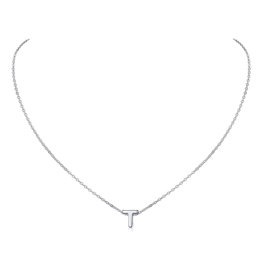 ChicSilver Letter A-Z Necklace 925 Sterling Silver Small Dainty Initial Pendant Necklace Personalized Name Necklace Tiny Alphabet Charm Necklace for Girls