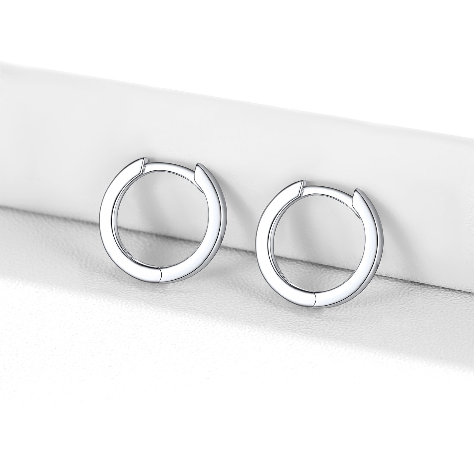 ChicSilver 925 Sterling Silver Small Hoop Earrings for Women Cubic Zirconia 8MM