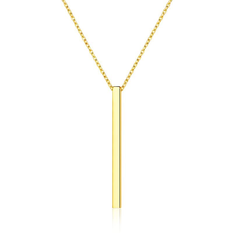 ChicSilver 925 Sterling Silver Y Layer Minimalist Vertical Bar Pendant Necklace Long Lariat Chain For Women Jewelry