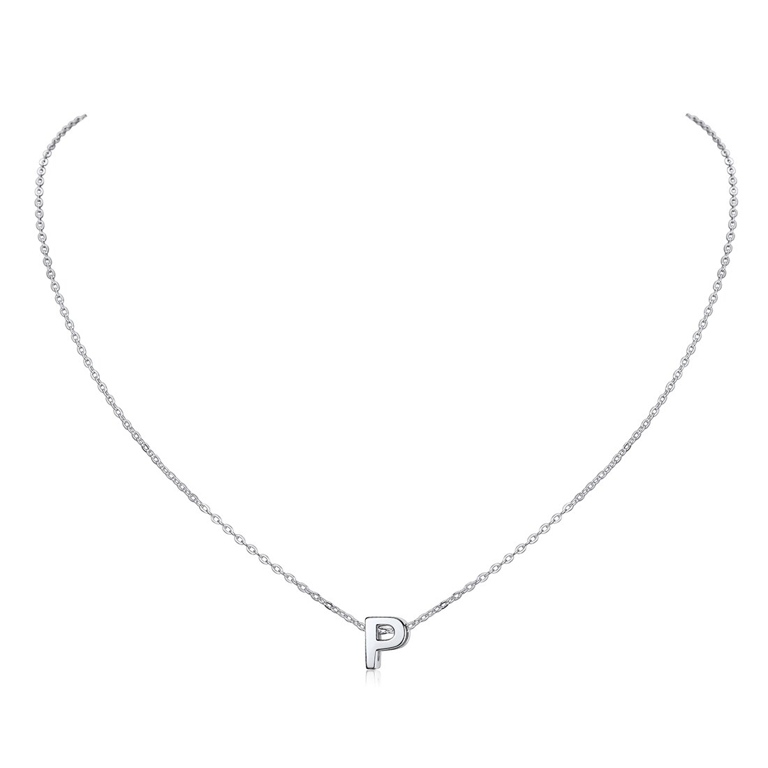ChicSilver Letter A-Z Necklace 925 Sterling Silver Small Dainty Initial Pendant Necklace Personalized Name Necklace Tiny Alphabet Charm Necklace for Girls