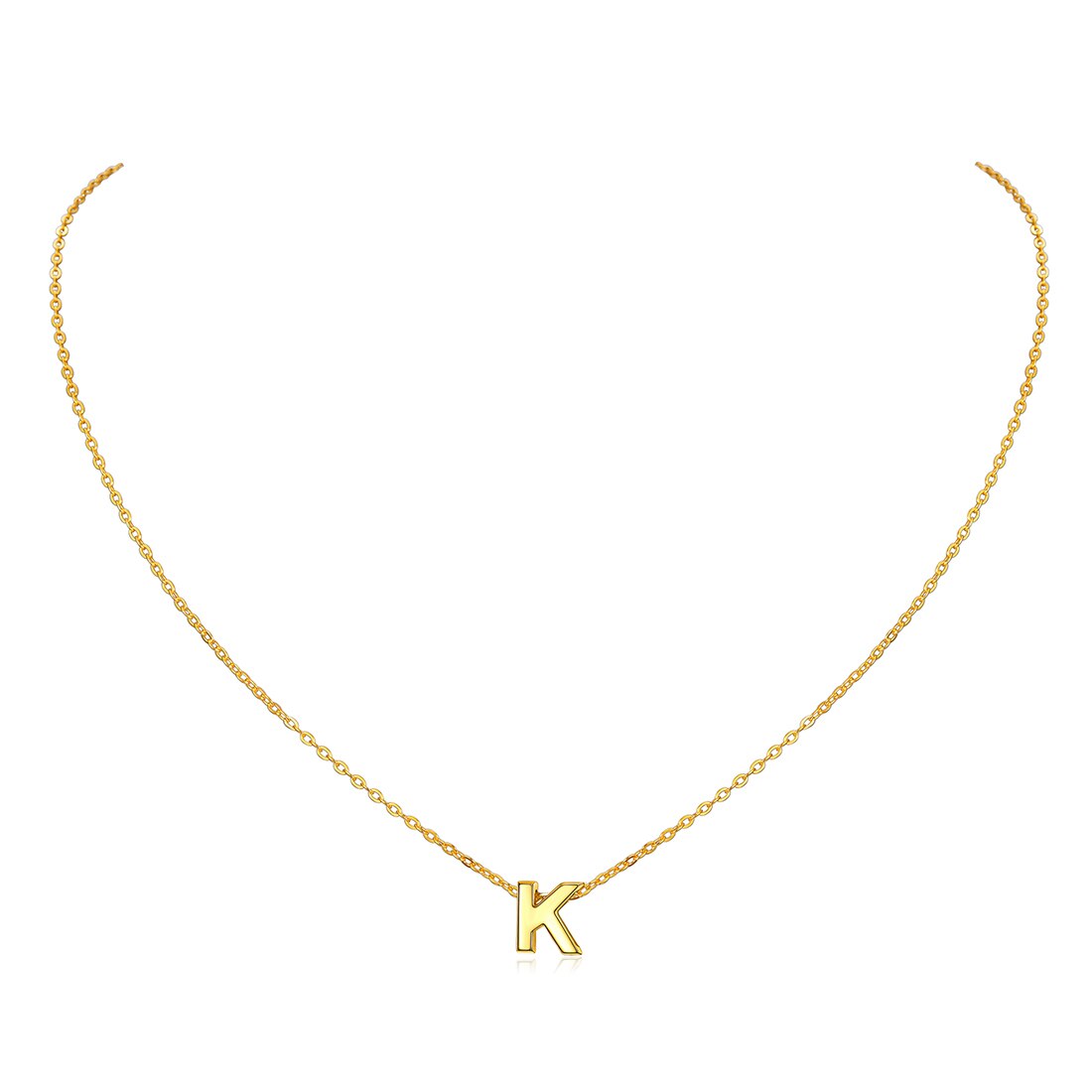 ChicSilver Letter A-Z Necklace 925 Sterling Silver Small Dainty Initial Pendant Necklace Personalized Name Necklace Tiny Alphabet Charm Necklace for Girls