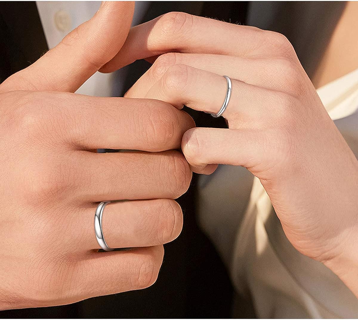 ChicSilver 925 Sterling Silver Stackable Rings for Women Skinny Thin Stacking Ring 2mm Wedding Band Ring Dainty Minimalist Jewelry for Teen Size 4