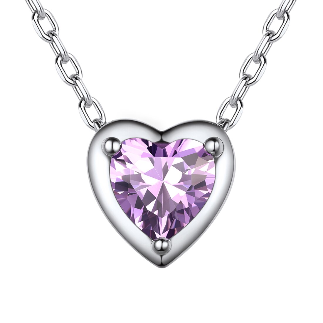 Love Red Garnet January Birthstone Necklace 925 Sterling Silver Tiny Heart Pendant Necklace Jewelry Gifts for Women