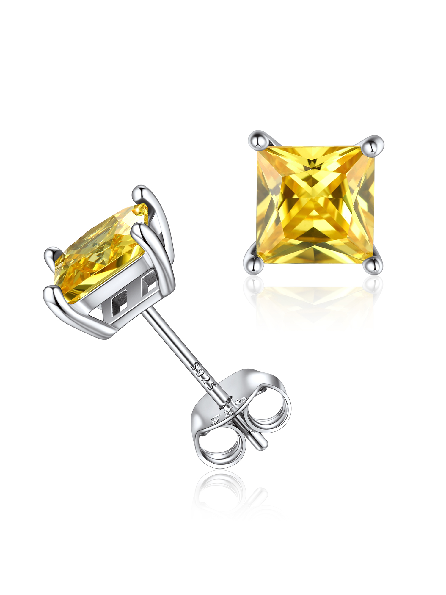 ChicSilver Heart Stud Earrings November Birthstone Jewelry for Women, Hypoallergenic Sterling Silver Earring for Sensitive Ears