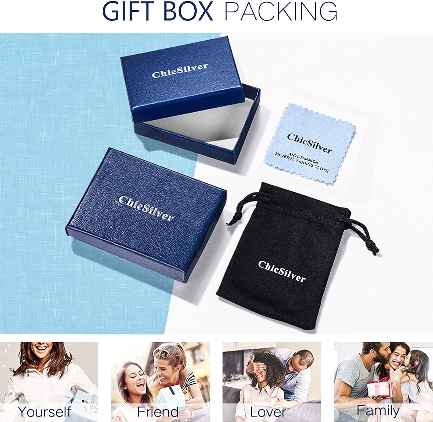 ChicSilver 925 Sterling Silver Stackable Rings for Women Skinny Thin Stacking Ring 2mm Wedding Band Ring Dainty Minimalist Jewelry for Teen Size 4