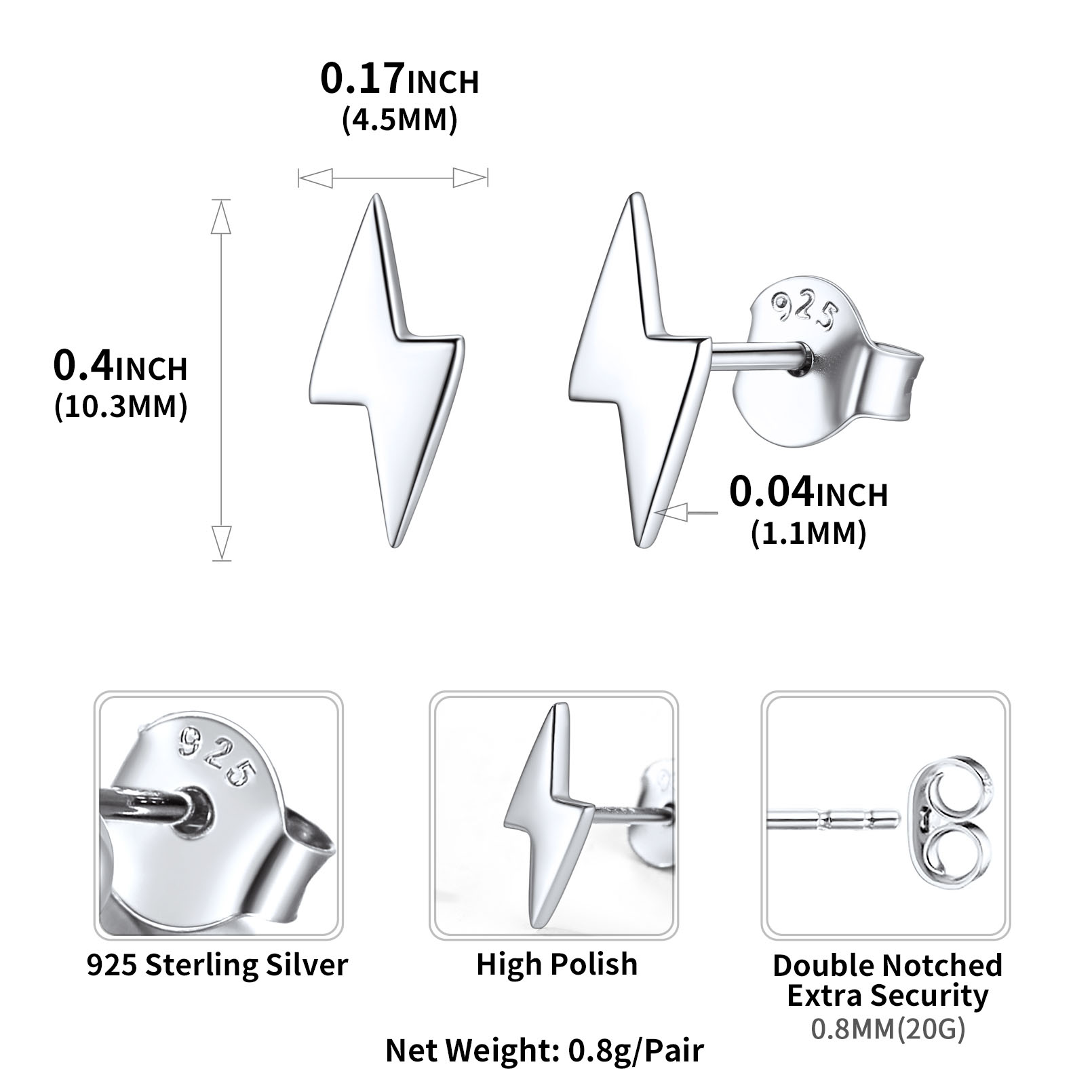 ChicSilver Heart Stud Earrings for Little Girls Hypoallergenic 925 Sterling Silver Women Jewelry Gift