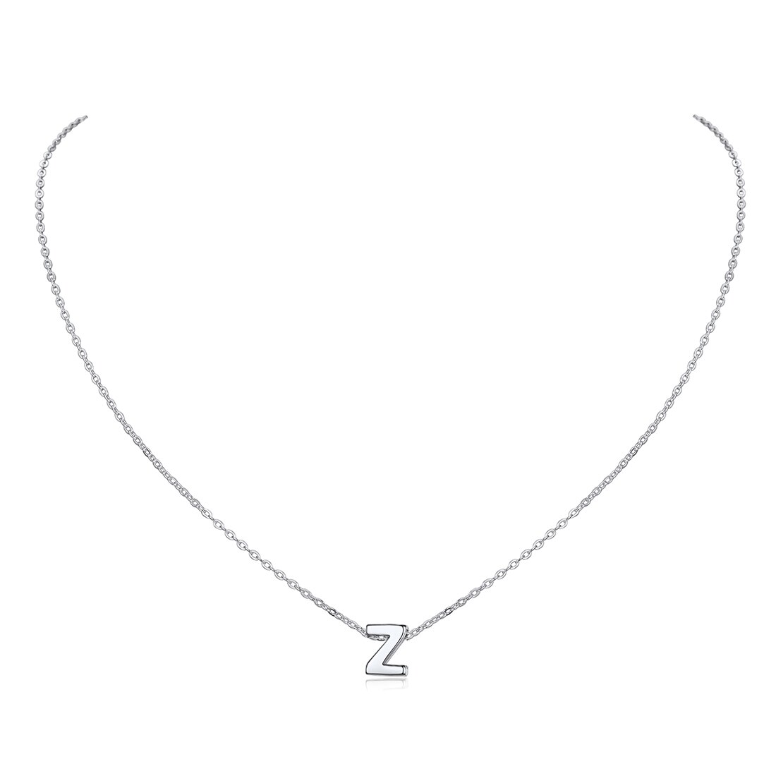 ChicSilver Letter A-Z Necklace 925 Sterling Silver Small Dainty Initial Pendant Necklace Personalized Name Necklace Tiny Alphabet Charm Necklace for Girls