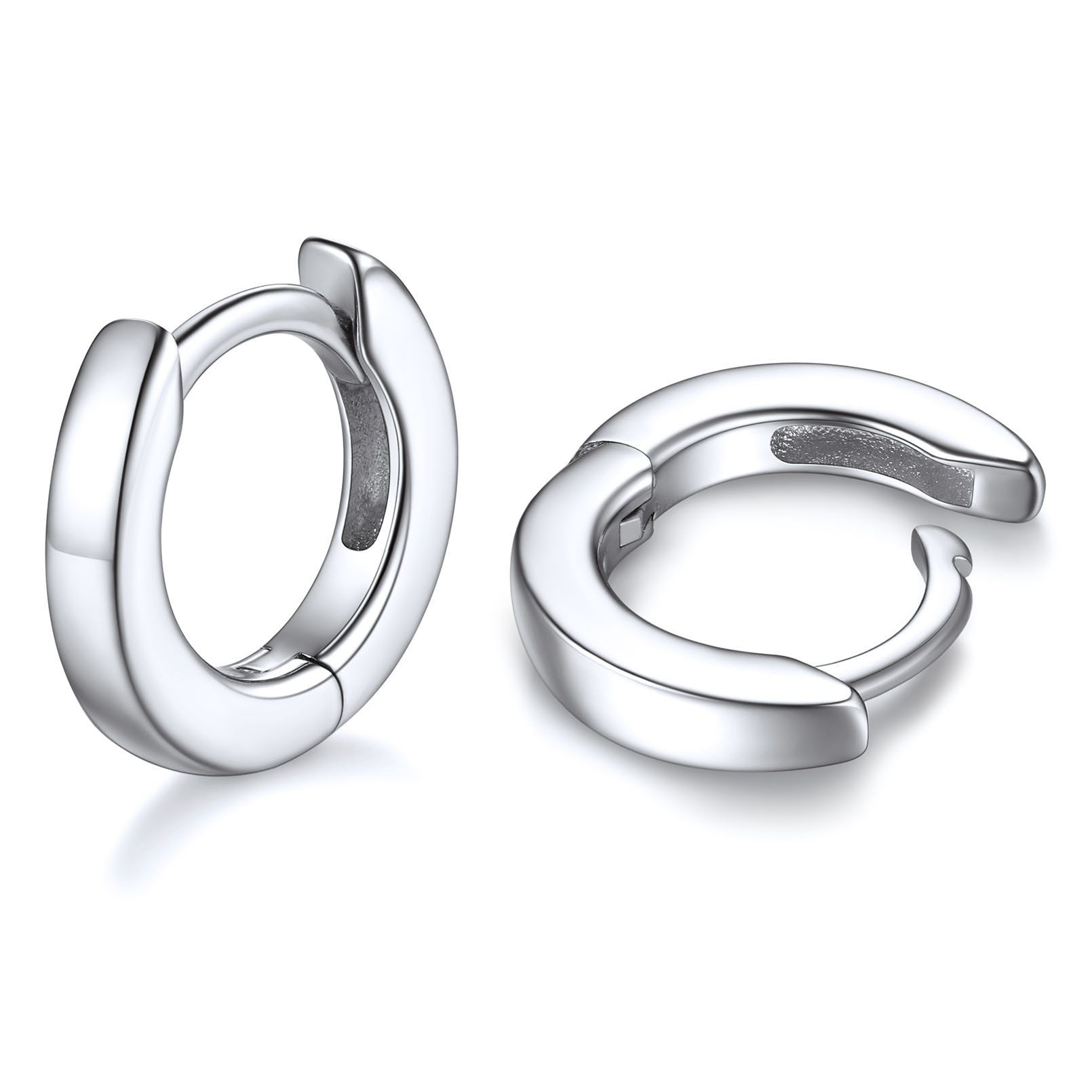 ChicSilver 925 Sterling Silver Small Hoop Earrings for Women Cubic Zirconia 8MM