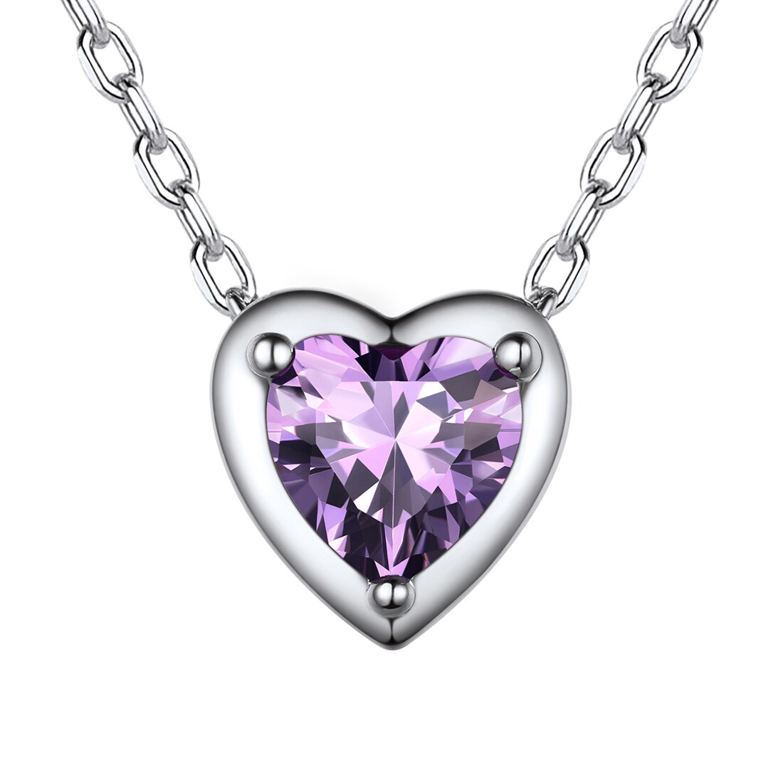 Love Red Garnet January Birthstone Necklace 925 Sterling Silver Tiny Heart Pendant Necklace Jewelry Gifts for Women