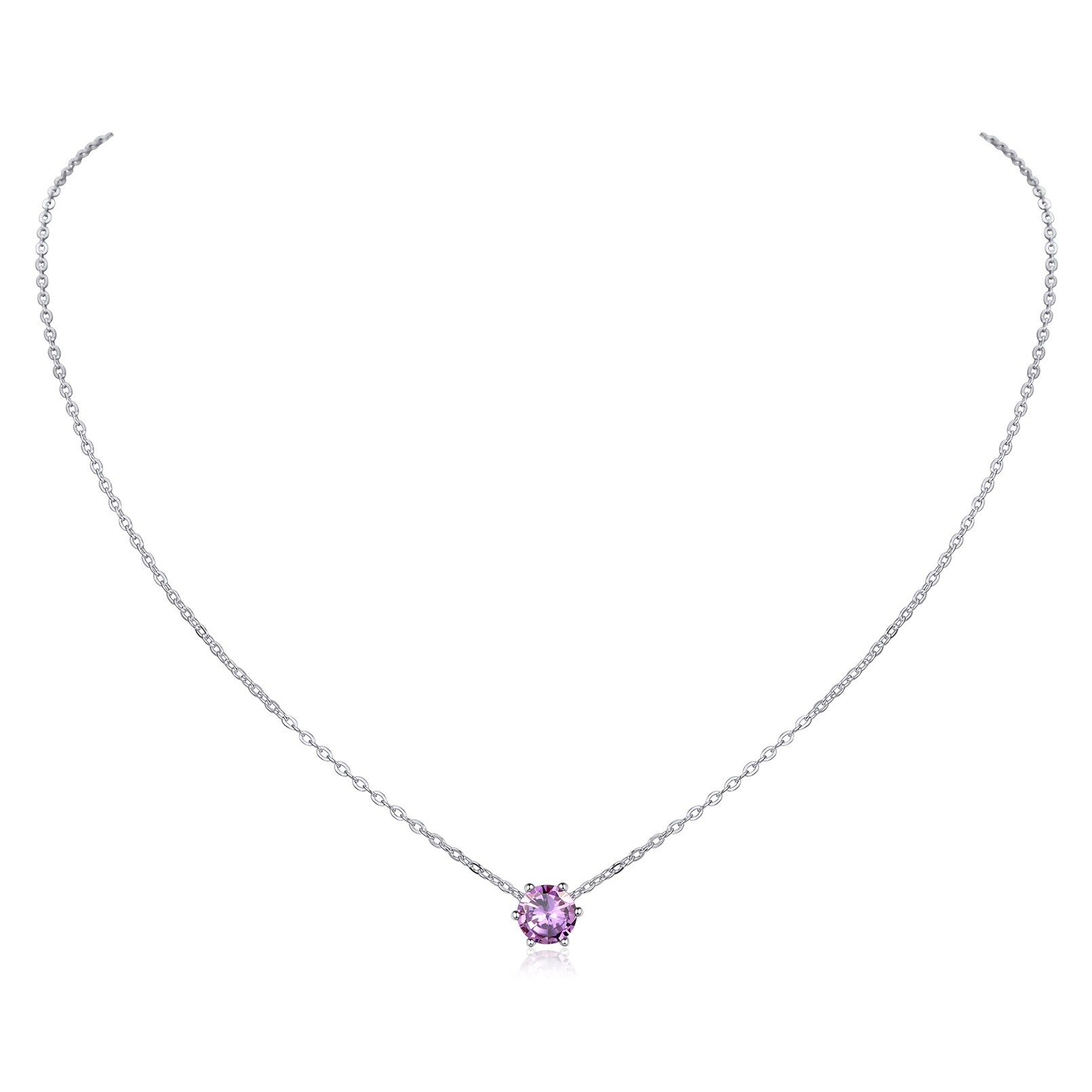 ChicSilver Women 925 Sterling Silver Round Cut Red Garnet January Birthstone Pendant Necklace