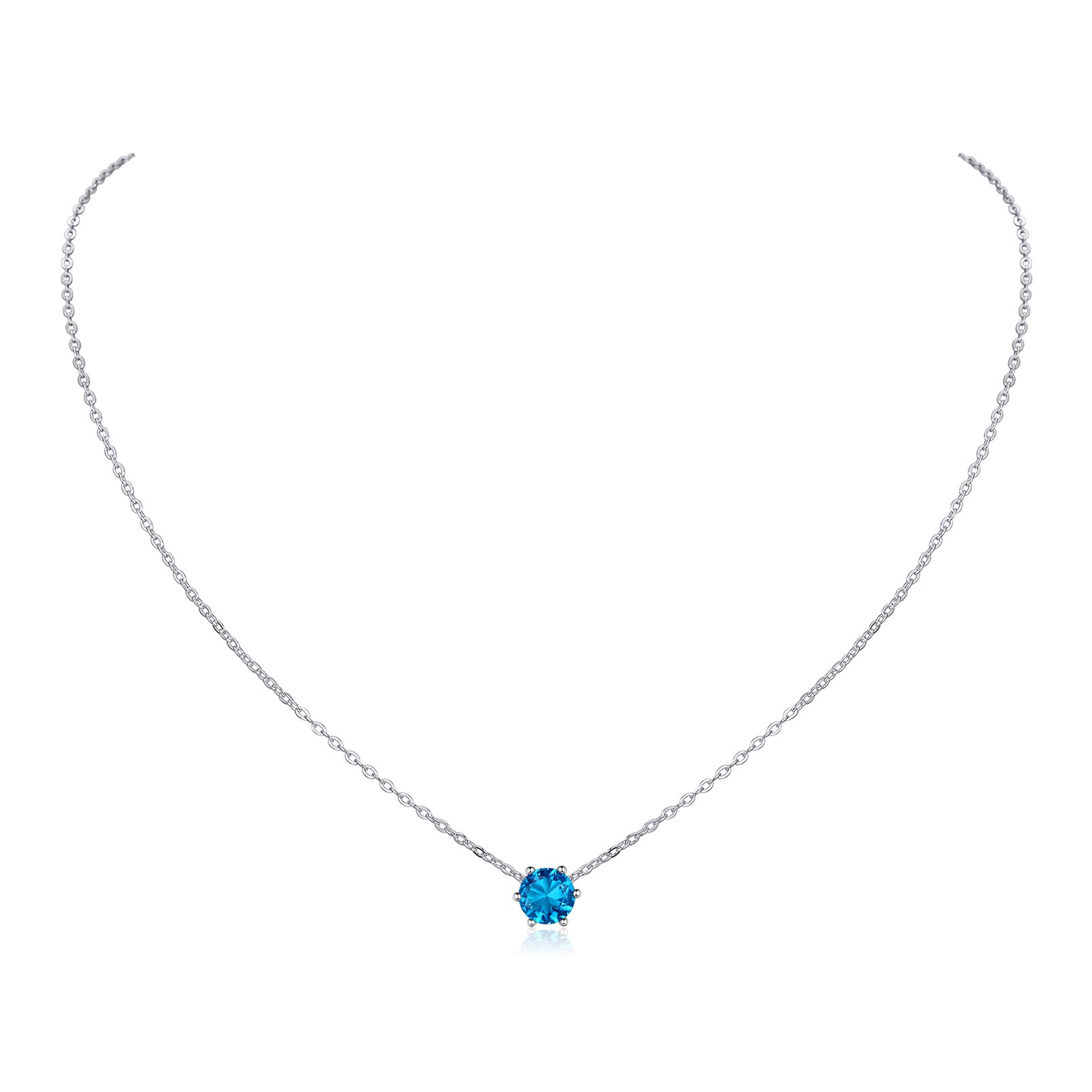 ChicSilver Women 925 Sterling Silver Round Cut Red Garnet January Birthstone Pendant Necklace